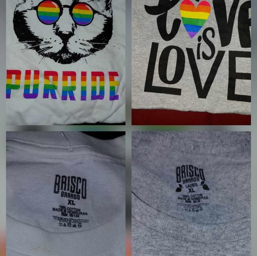 Brisco Pride men's Women’s t-shirt Bundle size XL $25 (2) TX ppu or Shipping